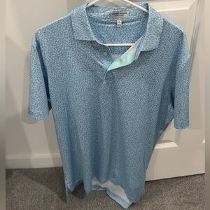 Peter Millar Light Blue Patterned Polo Shirt